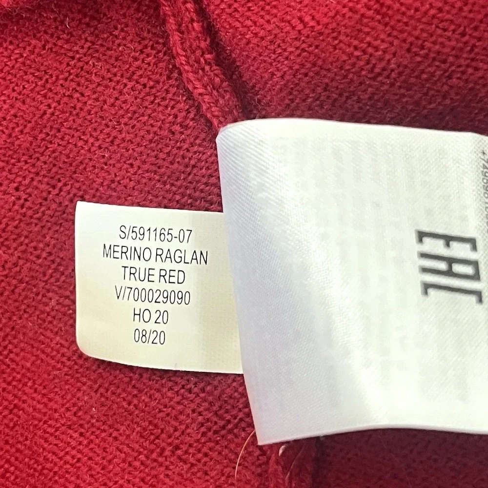 Banana Republic Baruffa Merino Wool Sweater Mens L TALL Red Extra Fine Knit